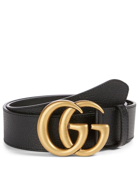 Ceinture en cuir avec boucle double G 